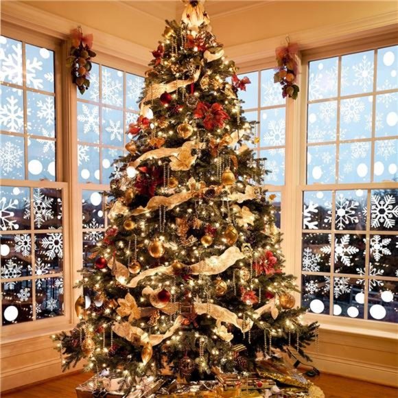 321pcs Christmas Window Cling, 9sheets Christmas Window Decals Snowflakes - Picture 3 of 6